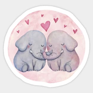 Elephant Couple Sticker